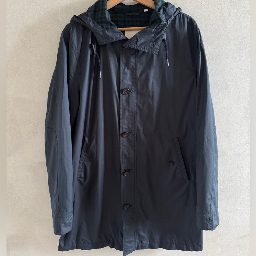 Ben Sherman Dark Blue Hooded Raincoat